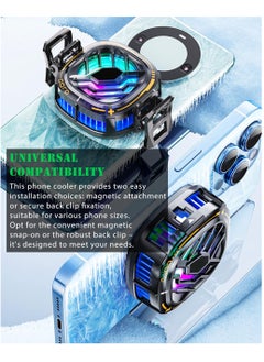 KASTWAVE Magnetic Phone Cooler - Portable Lightweight RGB Mobile Phone Cooling Fan, Phone Radiator with Temperature Display for Mobile Gaming,Tiktok Live Streaming  - Image 3