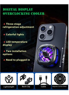 KASTWAVE Magnetic Phone Cooler - Portable Lightweight RGB Mobile Phone Cooling Fan, Phone Radiator with Temperature Display for Mobile Gaming,Tiktok Live Streaming  - Image 5