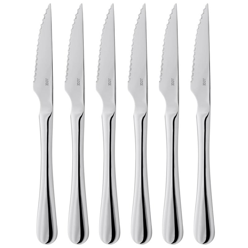 Judge Windsor 6 Piece 180 Stainless Steel Steak Knife Set for 6 People in Gift Box
