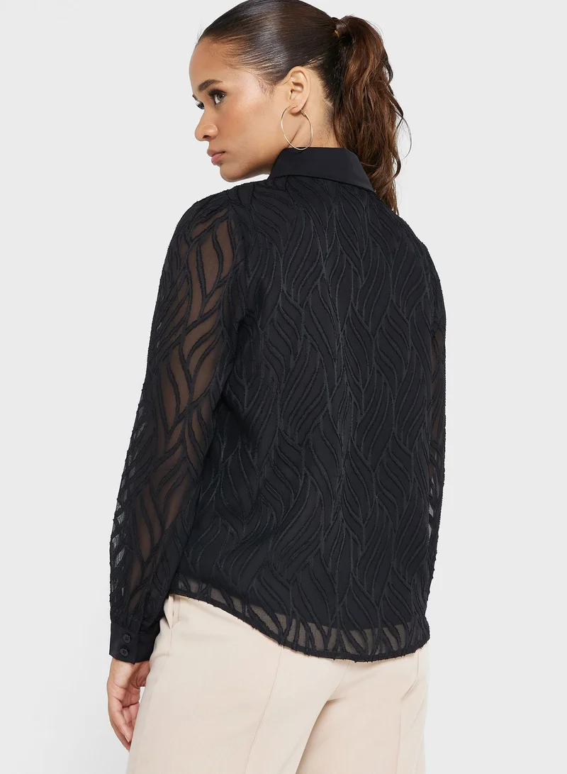 ELLA Textured Button Down Shirt