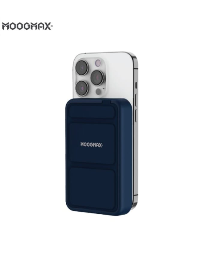 MOOG MAX WIRELESS POWER BANK, 10,000 MAH, BLUE COLOR
PD CHARGING PORT WITH PHONE HOLDER