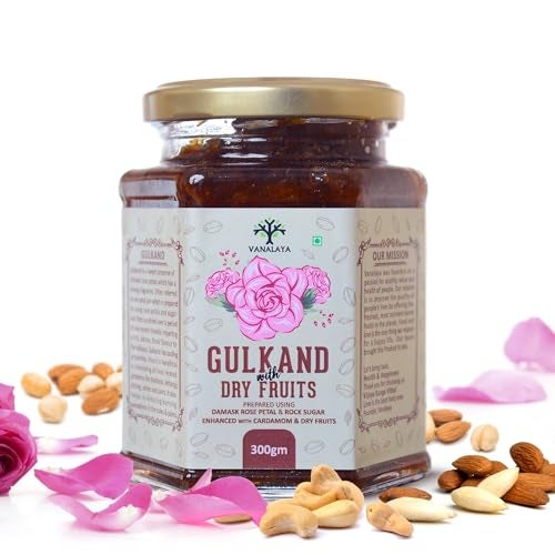 Vanalaya Natural Gulkand Prepared using Sun Cooked Damask Rose along with Dry fruits | Natural | 300 grams - Image 1