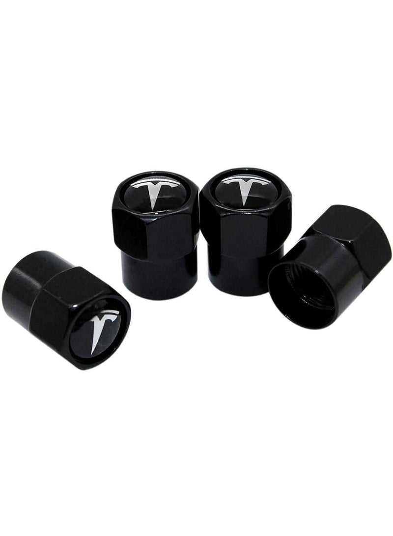Hex 016 Black 4pcs Universal Car Tire Valve Stem Caps Air Cover Fit Tesla Accessories - Image 3