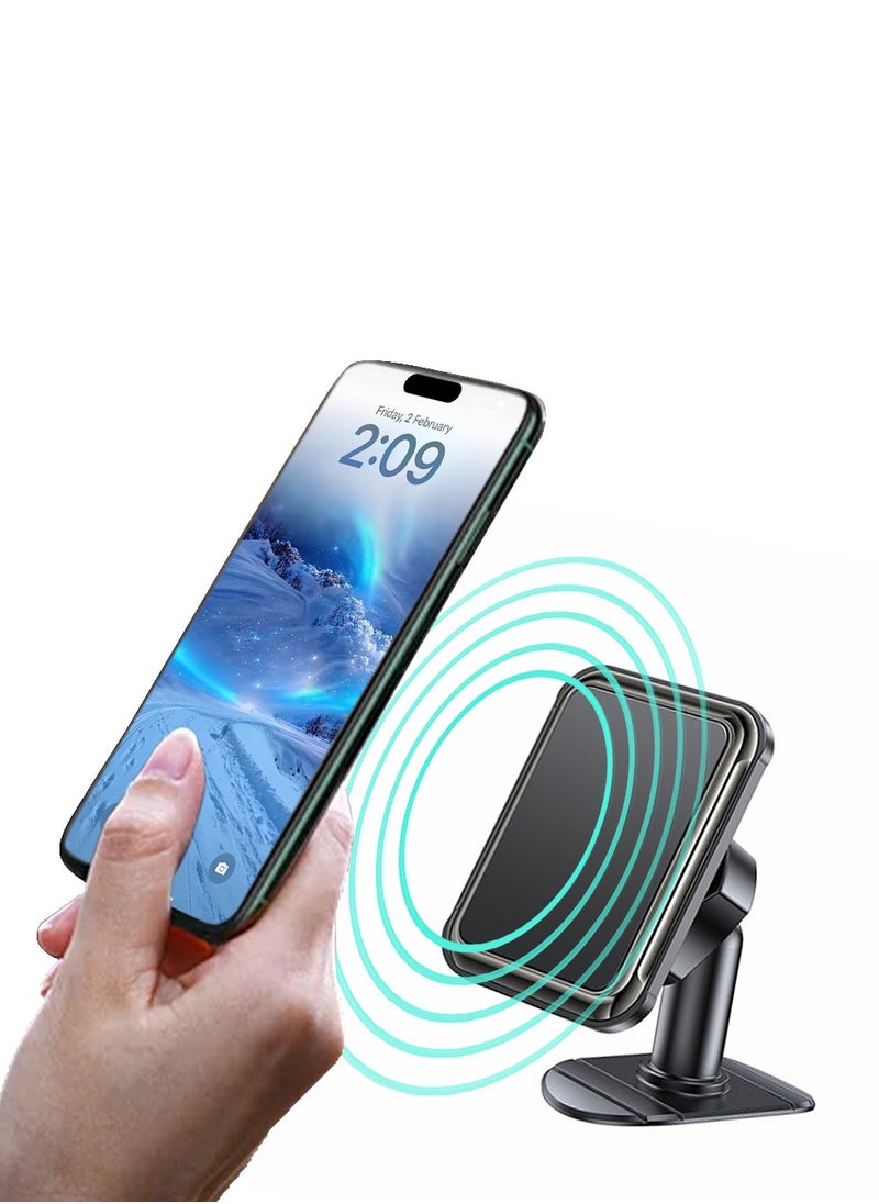 Yesido Car Magnetic Phone Holder with 360 Rotation and 6PCs N42 Magnets Folding Bent Base Wave Bendable Yesido C204 - Black  - Image 1
