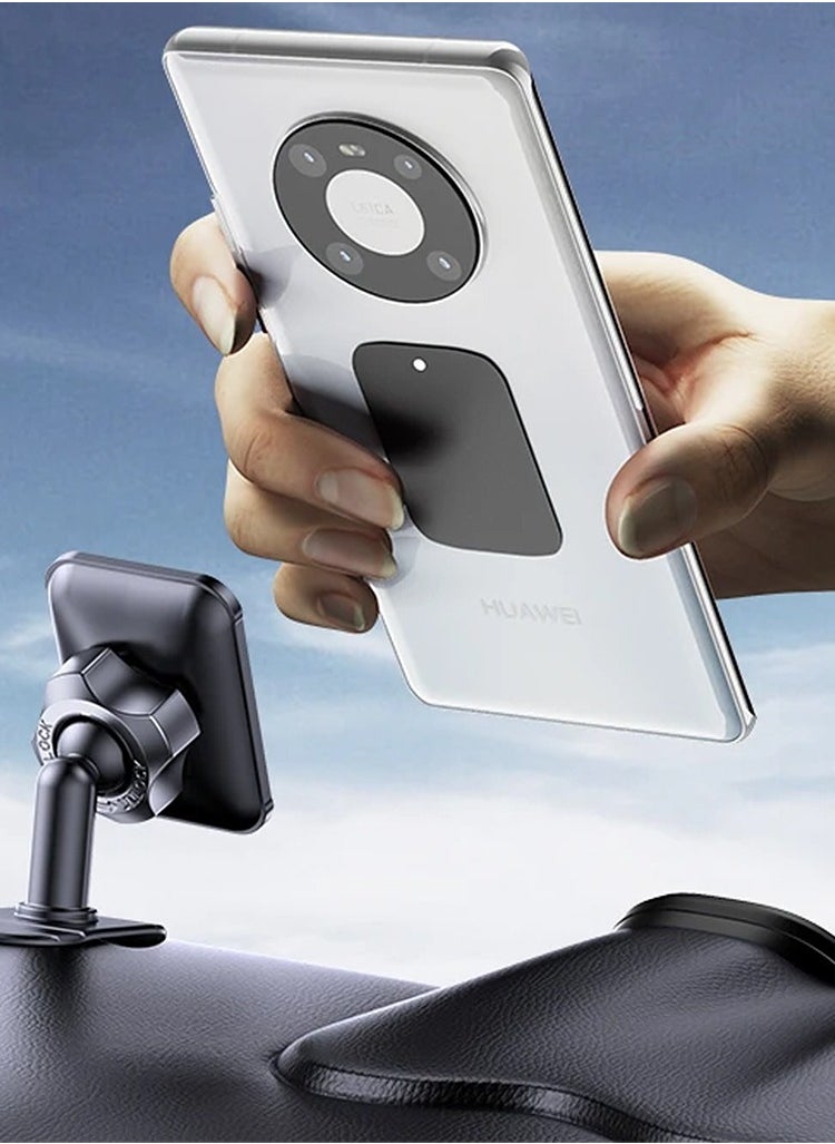 Yesido Car Magnetic Phone Holder with 360 Rotation and 6PCs N42 Magnets Folding Bent Base Wave Bendable Yesido C204 - Black  - Image 4