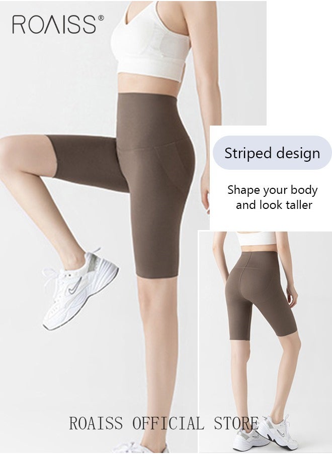 2 Pack Women Striped Sweatpants Fitted Leggings Cropped Shorts High Elastic Fabric Yoga Fitness Pants Wear resistant and Anti wrinkle Can be Worn Outside Tighten the Waist Modify Body Proportions - pzsku/Z7AF47CDFE17BA80F2DFDZ/45/_/1723014267/c4e4e318-4841-4399-889f-fd7956d53011