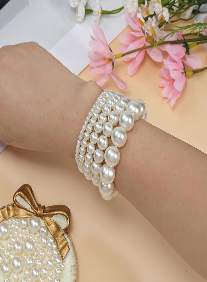 Bits & Bobs مجموعة خرز بلاستيكي أبيض لؤلؤي بوزن 250 غرام، تحتوي على 5100 قطعة (2 مم - 10 مم)، مناسبة لصنع المجوهرات، مواد فنية وحرفية لصنع القلائد والأساور والأقراط، مجموعة أدوات يدوية (التصميم 1). - Image 3