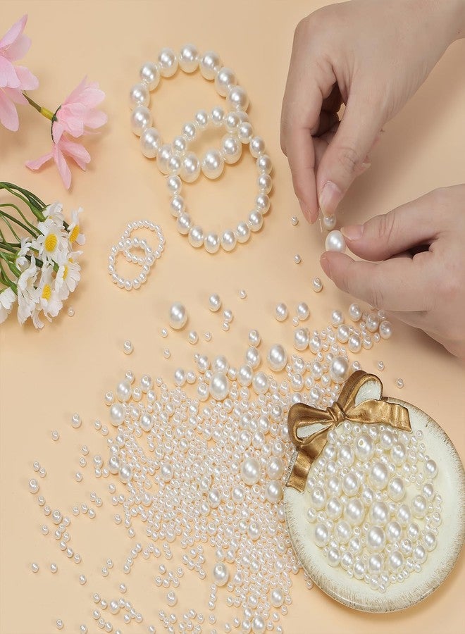 Bits & Bobs مجموعة خرز بلاستيكي أبيض لؤلؤي بوزن 250 غرام، تحتوي على 5100 قطعة (2 مم - 10 مم)، مناسبة لصنع المجوهرات، مواد فنية وحرفية لصنع القلائد والأساور والأقراط، مجموعة أدوات يدوية (التصميم 1). - Image 5