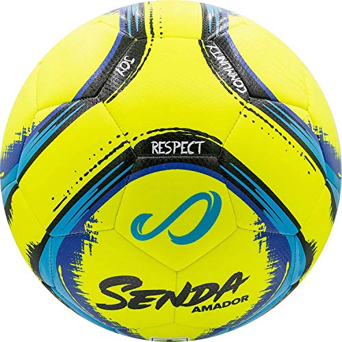 Senda Amador Training Soccer Ball, Fair Trade Certified, Yellow/Light Blue, Size 4 (Ages 8-12) - Image 2
