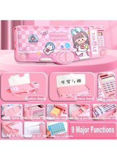 General [Upgrade] Pop-Up Multifunctional Pencil Case Cute Cartoon Pencil Case Organiser Stationery with Calculator, School Supplies  - Image 2