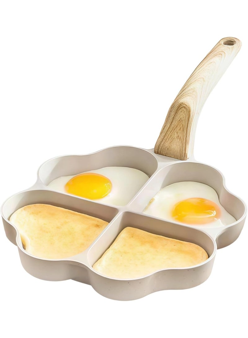 Arabest Nonstick Egg Frying Pan, Heart Shaped Nonstick Egg Pan 4 Holes, Fast Even Heating, Easy Clean, Compatible with Gas Electric Induction Stoves - Image 1