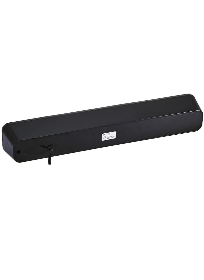 لافا - ST-69 مكبر صوت ساوند بار - (6 وات) 3 وات * 2.0 قناة - مقبس 3.5 ملم + مزود بمنفذ USB لأجهزة الكمبيوتر المحمولة وسطح المكتب | أسود - Image 1