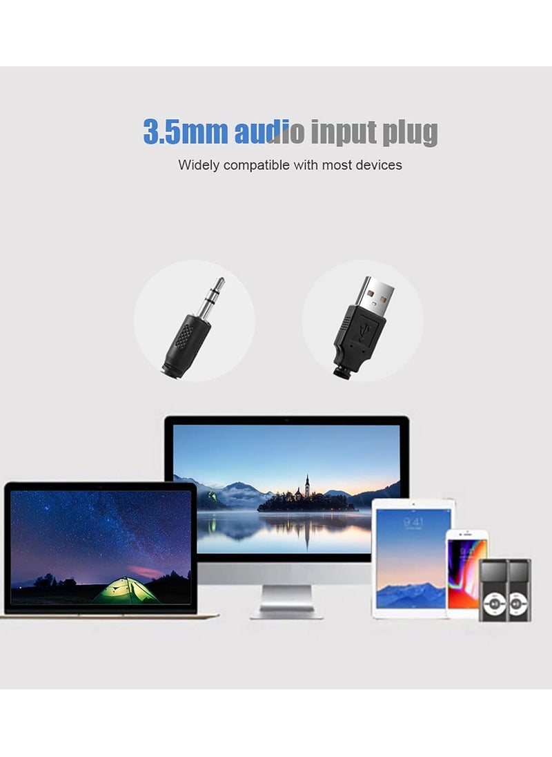 لافا - ST-69 مكبر صوت ساوند بار - (6 وات) 3 وات * 2.0 قناة - مقبس 3.5 ملم + مزود بمنفذ USB لأجهزة الكمبيوتر المحمولة وسطح المكتب | أسود - Image 1