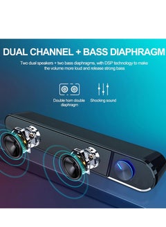 لافا ST-69 مكبر صوت ساوند بار - (6 وات) 3 وات * 2.0 قناة - مقبس 3.5 ملم + مزود بمنفذ USB لأجهزة الكمبيوتر المحمولة وسطح المكتب | أسود  - Image 2