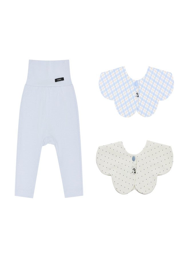 Konny Baby Bib and Leggings Set, [2 Rolling Bibs & 1 Soft Leggings] Soft Breathable Toddler Drooling Bibs and Leggings 3-Piece Outfit - Image 1