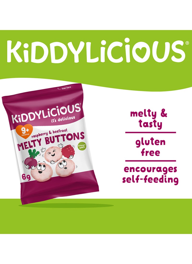Kiddylicious أزرار مالتي لذيذة من توت العليق والبنجر للأطفال مناسبة من 9 أشهر فما فوق - 30 جرام (5x6 جرام) - Image 3