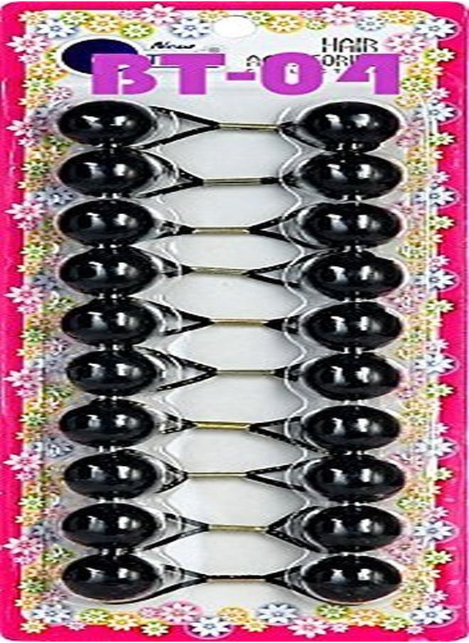 TARA Girls Twinbead Bubble Ball Ponytail Elastics 10 Pieces Selection (Black)  - Image 2