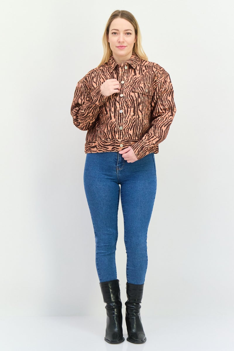 Reclaimed Vintage Women Abstract Print Shirt Jackets, Multicolor  - Image 3