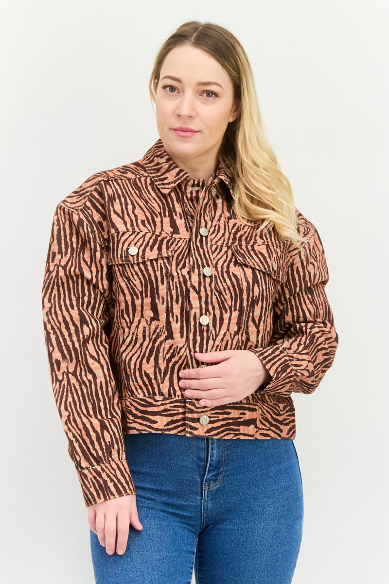 Reclaimed Vintage Women Abstract Print Shirt Jackets, Multicolor  - Image 1