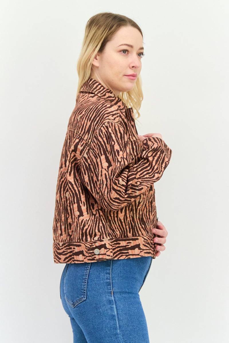 Reclaimed Vintage Women Abstract Print Shirt Jackets, Multicolor  - Image 4