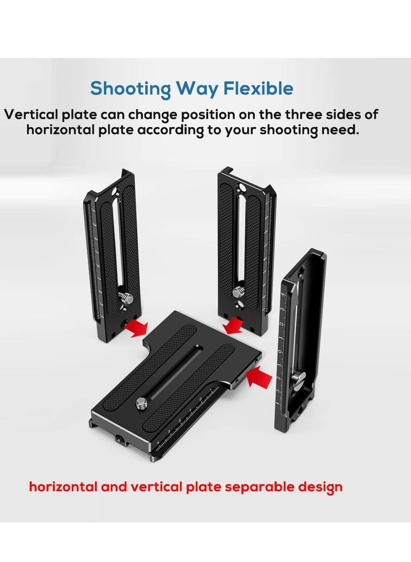 Aluminum L Bracket Vertical Horizontal Switching Quick Release Plate for DJI Ronin RS2 RSC2 Zhiyun Weebill-S Gimbal Stabilizer Tripod Monopod and SLRs - Image 3