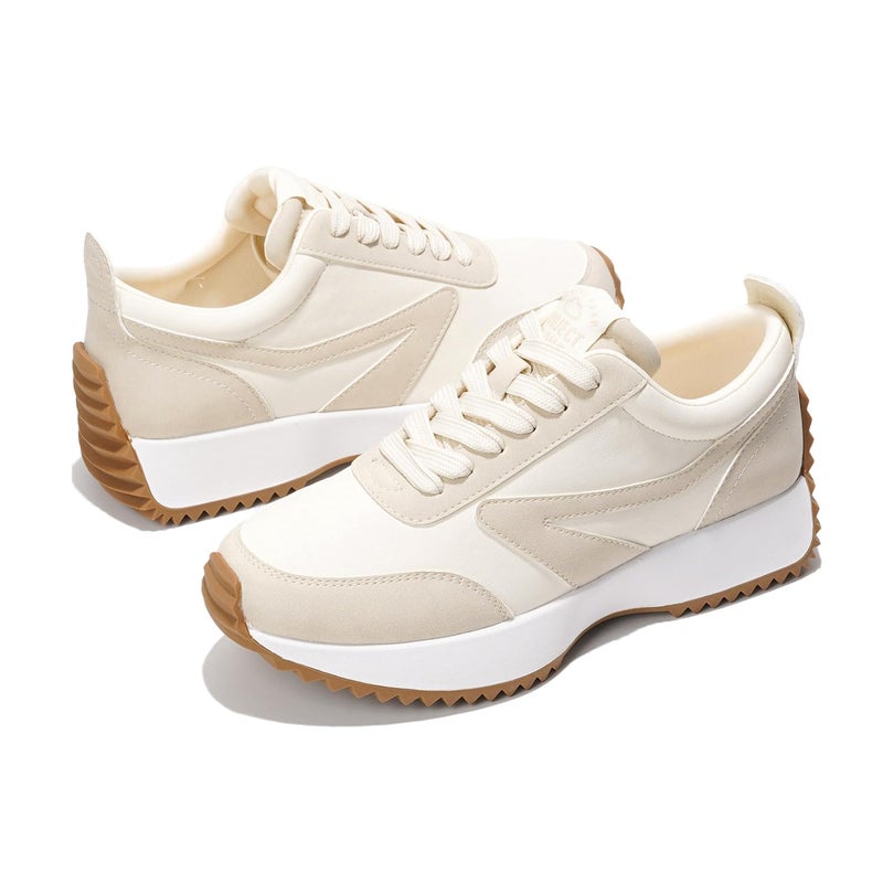 Project Cloud Womens Sneakers - Memory Foam Insole and Lightweight Spring Shoes - Non-Slip Lace Up Trendy Shoes - Fashion Sneakers for Women 2026 (Balinda, BEIG, 9) - Image 3