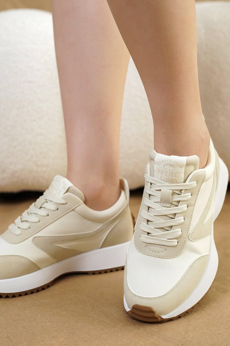 Project Cloud Womens Sneakers - Memory Foam Insole and Lightweight Spring Shoes - Non-Slip Lace Up Trendy Shoes - Fashion Sneakers for Women 2026 (Balinda, BEIG, 9) - Image 2