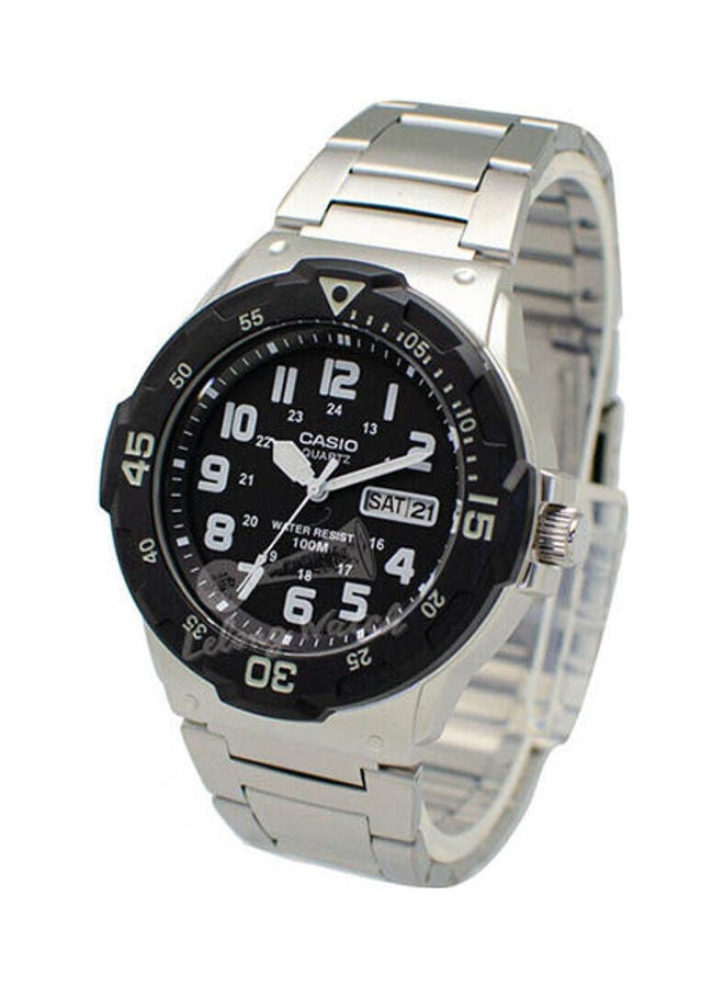 Men Wrist Watch Water Resistant Round Stainless Steel Analog Mrw-200Hd-1B - 48 mm - Silver