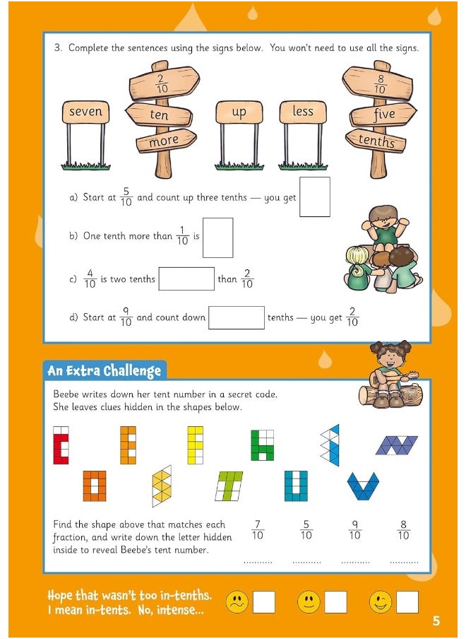 Fractions Maths Activity Book for Ages 7-8 (Year 3)