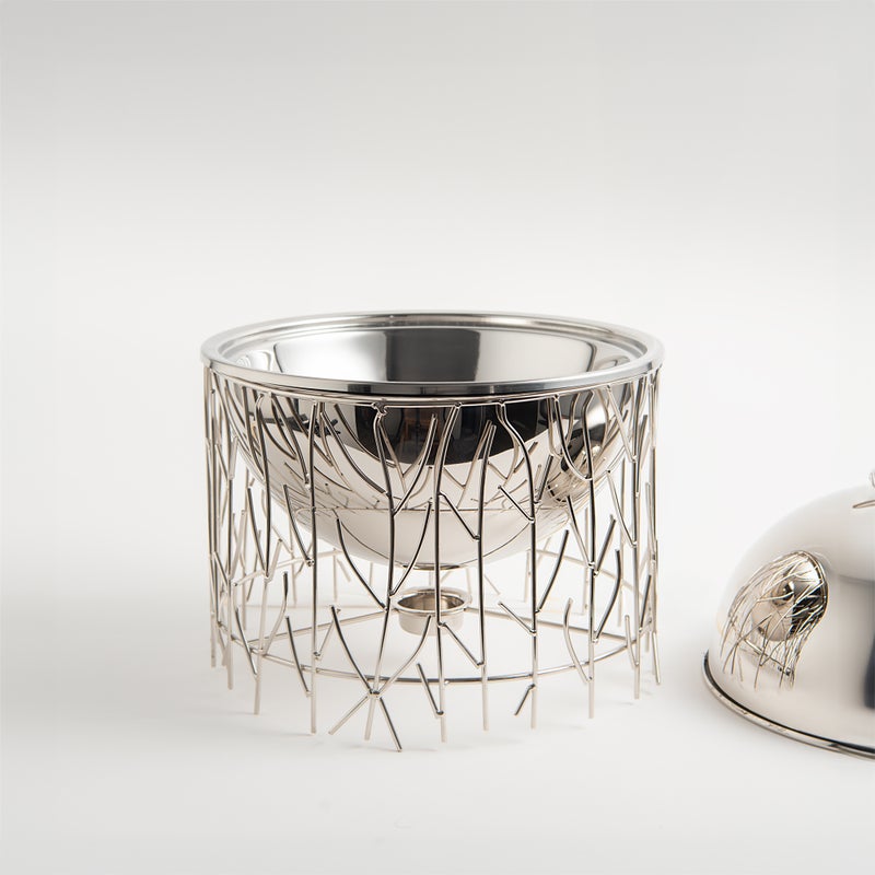 لا ميسا طبق تقديم مع سخان ستانلس ستيل - 25.5*25.5*24 سم - لا ميسا - Image 3