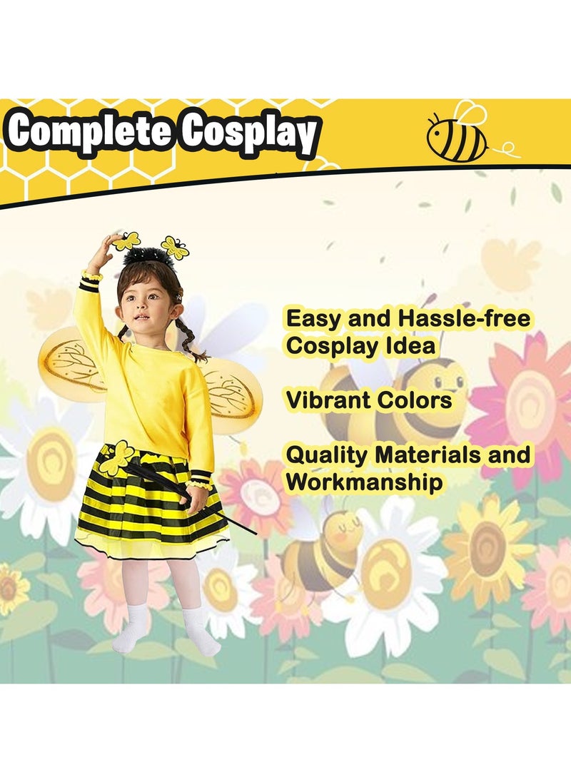 Home Smart Home Smart Bee Costume for Girls Deluxe Animal Fancy Dress Outfit with Wings for Stage Performance Event Play  - Image 4