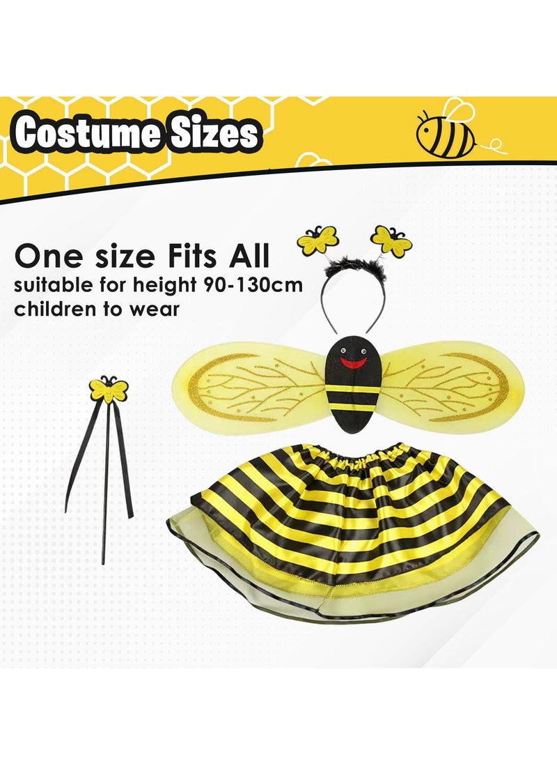 Home Smart Home Smart Bee Costume for Girls Deluxe Animal Fancy Dress Outfit with Wings for Stage Performance Event Play  - Image 2