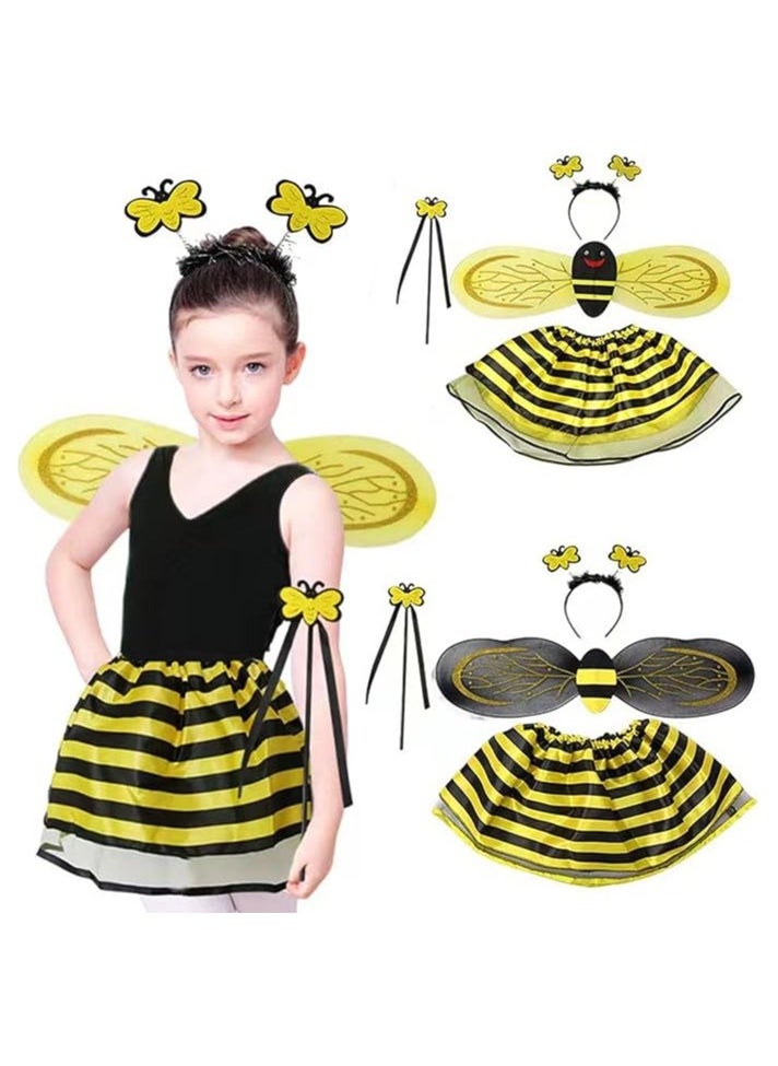 Home Smart Home Smart Bee Costume for Girls Deluxe Animal Fancy Dress Outfit with Wings for Stage Performance Event Play  - Image 1
