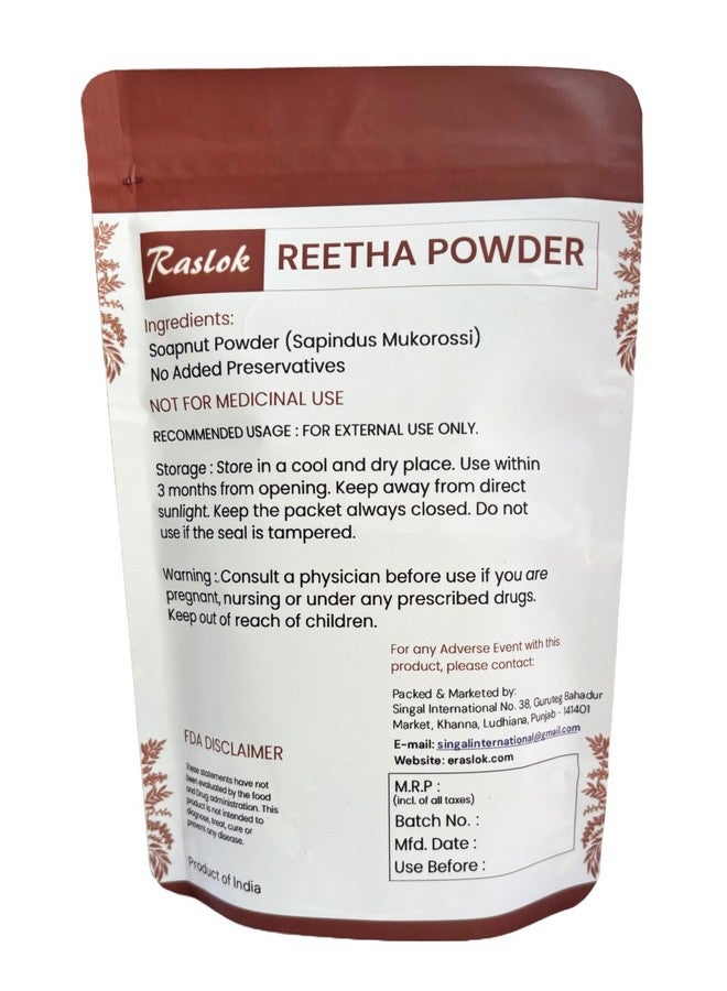 Raslok Soapnut/Aritha/Reetha Powder for hair care | Natural | No Added Preservatives and Additives (3.52 oz) - Image 3