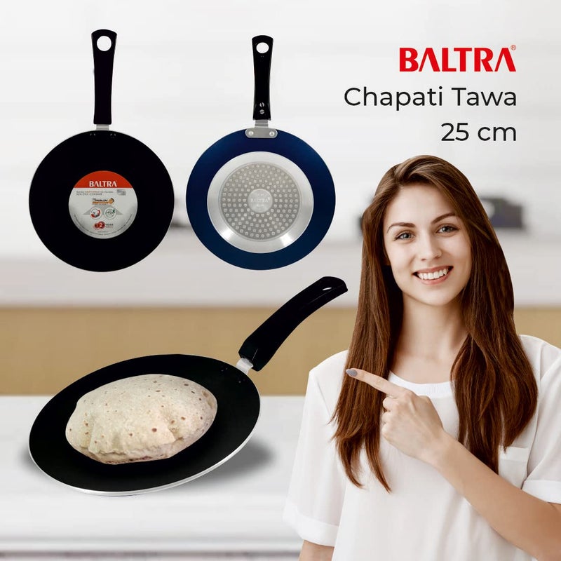 Baltra بالتراء قاعدة تحريض غير لاصقة متعددة الأغراض مقلاة روتي وتشباتي 25 سم، أسود - Image 5
