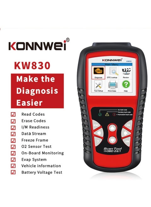 KONNWEI KW830 OBD2 Car Fault Code Reader Scanner