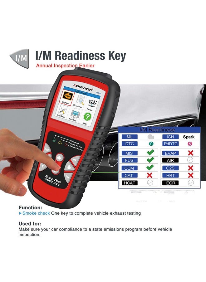 كونوي KONNWEI KW830 obd2 الماسح الضوئي لقارئ رمز خطأ السيارة  - Image 5