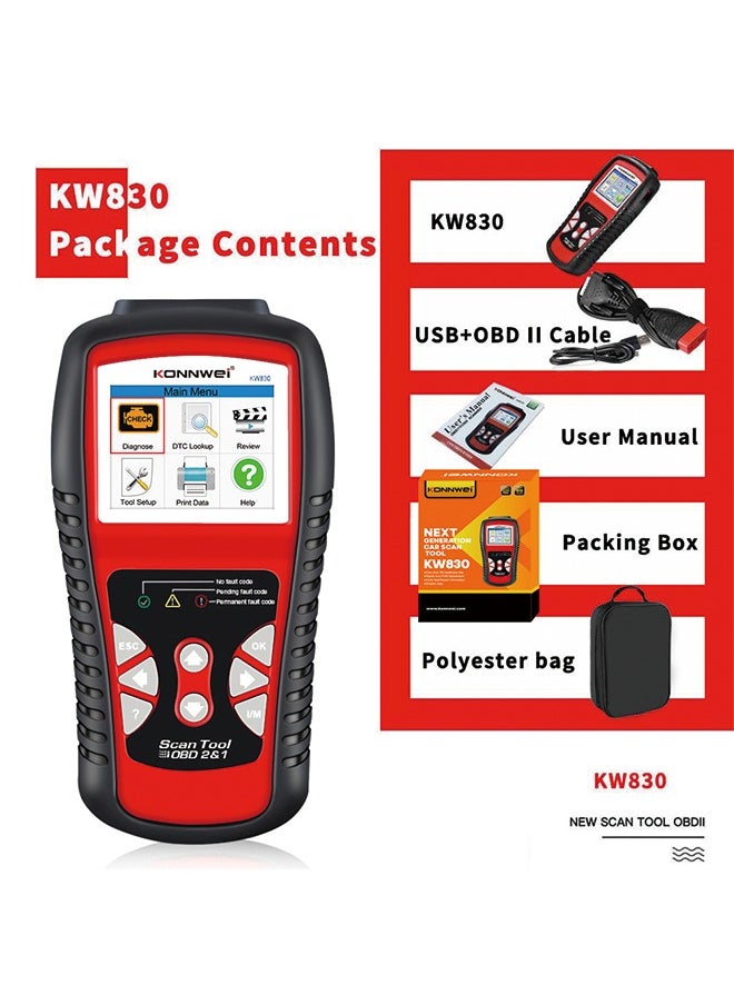KONNWEI KW830 OBD2 Car Fault Code Reader Scanner