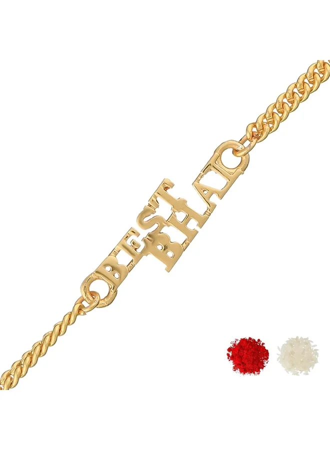 VOYLLA Best Bhai Gold Tone Style Rakhi Bracelet