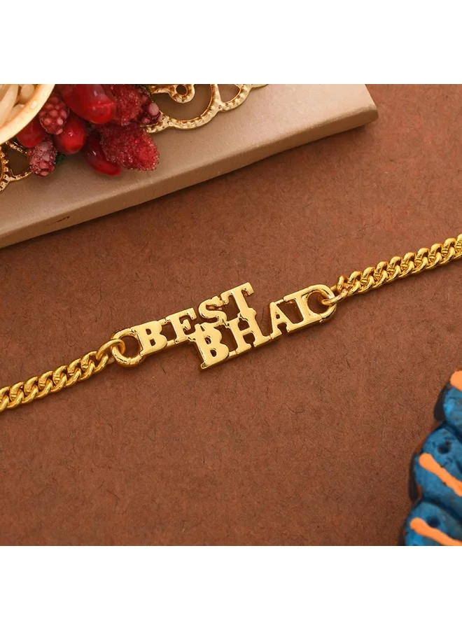 VOYLLA Best Bhai Gold Tone Style Rakhi Bracelet