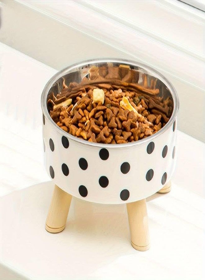 واقف وعاء طعام للحيوانات الأليفة من واقف، واسع الفوهة، كبير السعة، مصنوع من الفولاذ المقاوم للصدأ، مناسب للكلاب والقطط، يُستخدم لتغذية الحيوانات الأليفة بالماء والطعام. - Image 2