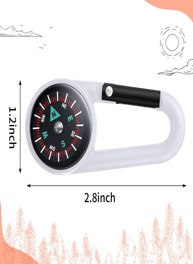 تودو سلسلة مفاتيح بوصلة من TOODOO مكونة من 32 قطعة، مثالية للأطفال في رحلات التخييم والمغامرات، مزودة بمشابك حزام صغيرة وفتحات، وسلسلة مفاتيح بمشبك معدني، وهدايا لحفلات التخييم في الهواء الطلق (أسود، أبيض). - Image 3