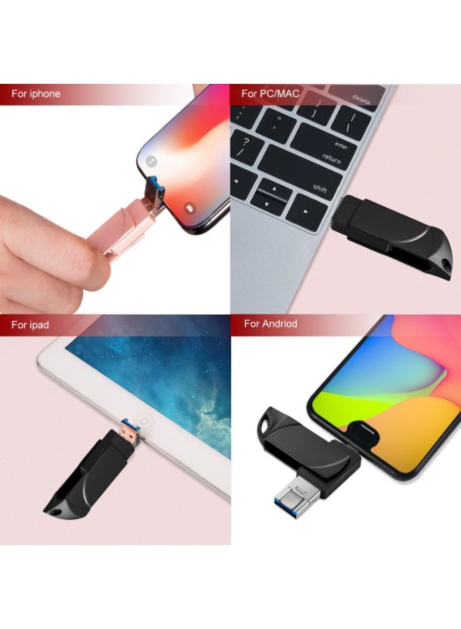 انسجام محرك أقراص فلاش USB بسعة 2 تيرابايت، بتقنية USB 3.0، محرك تخزين 3 في 1 متوافق مع الهواتف الذكية وأجهزة الكمبيوتر والأجهزة اللوحية، لتخزين الصور والفيديوهات والمستندات. - Image 5