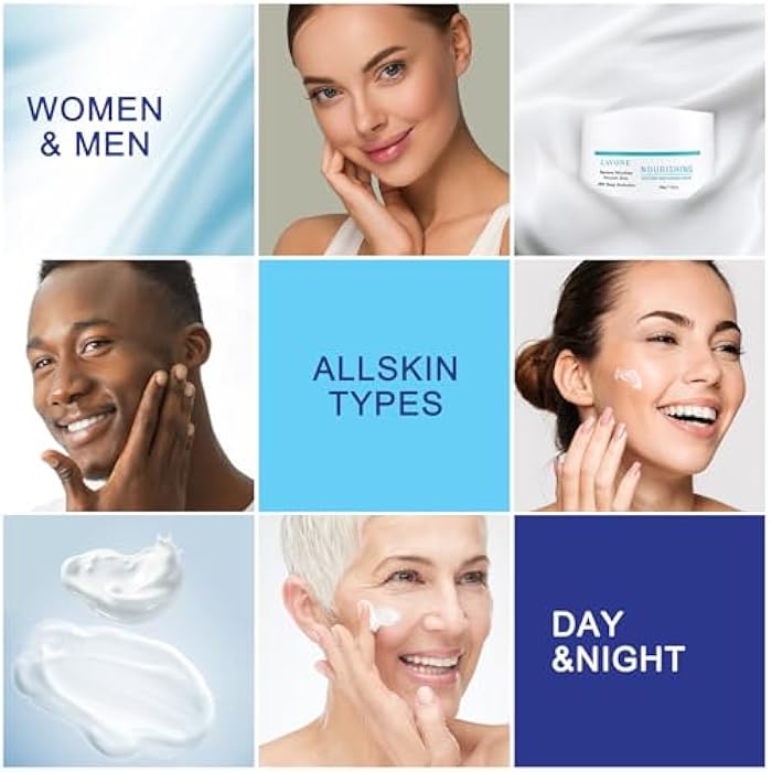 LAVONE Face Moisturizer Moisturizer Face Cream for Women and Men with Caffeine, Hyaluronic Acid, Vitamin E/C | Daily and Night Facial Moisturizer | For Dry, Oily, Sensitive, and Acne-Prone Skin - Image 5