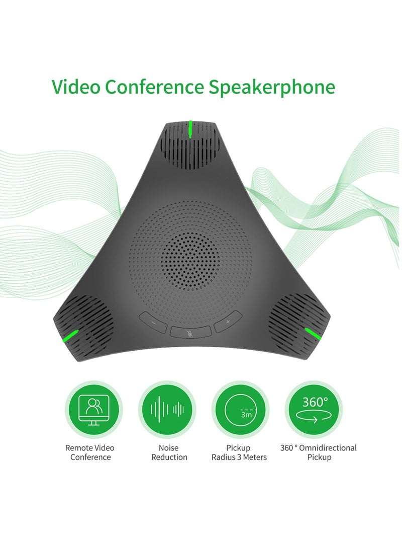 AROAQ USB Speakerphone, 360 Degree Omni Directional Microphone, Easy To Use Portable Conference Microphone, Intelligent Noise Reduction Speaker For Calls Skype Meeting Chatting, (1pc, Black) - Image 4