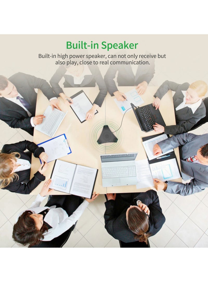 AROAQ USB Speakerphone, 360 Degree Omni Directional Microphone, Easy To Use Portable Conference Microphone, Intelligent Noise Reduction Speaker For Calls Skype Meeting Chatting, (1pc, Black) - Image 5