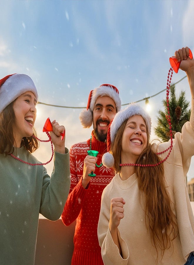 Gemscream 24 Pcs Christmas Shot Glass Necklaces Red and Green Martini Cocktail Margarita Plastic Beaded Necklaces Decorations for Xmas Gift Holiday Party Favor Includes Ribbons - Image 5