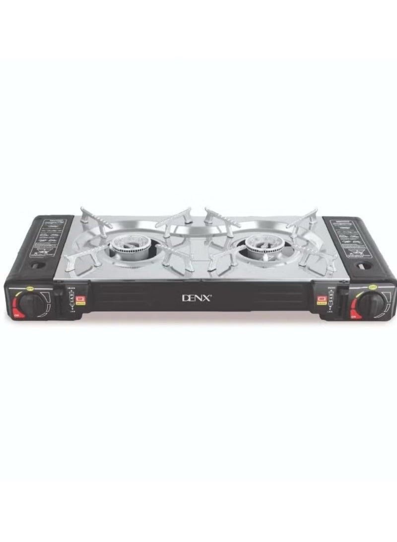 DENX DX2802 Portable Dual Gas Stove – 2200W × 2 Power for Cooking Anywhere - Image 1