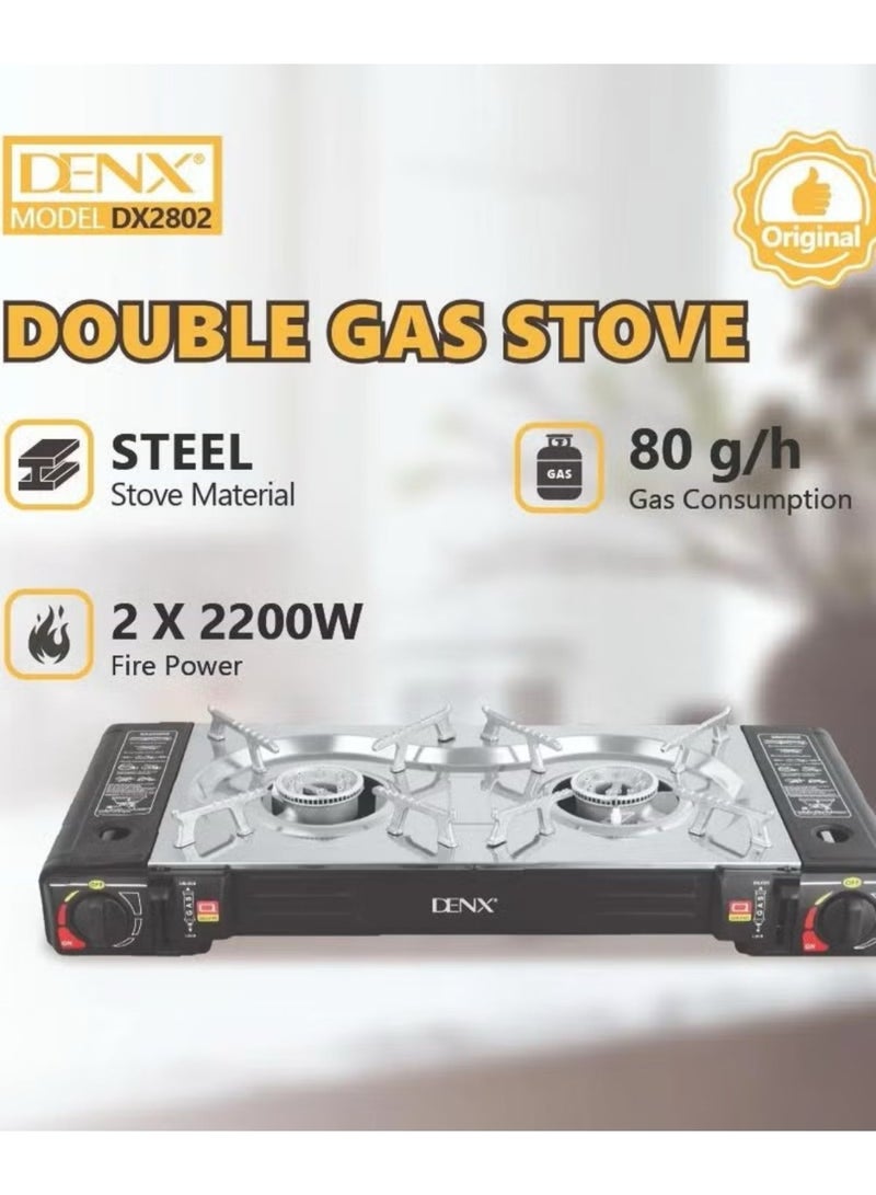 DENX DX2802 Portable Dual Gas Stove – 2200W × 2 Power for Cooking Anywhere - Image 4