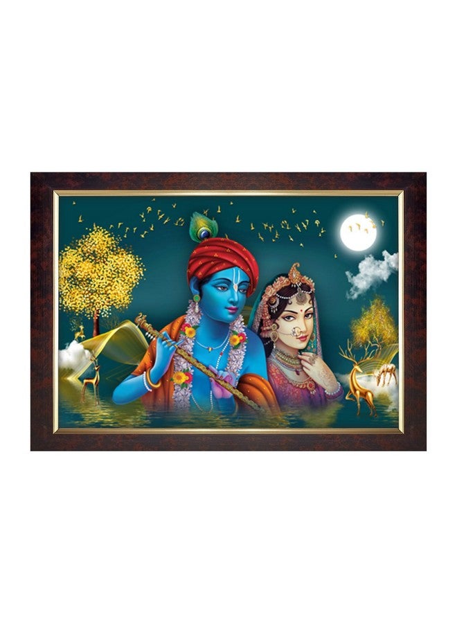 Dharvika Innovations Dharvika Innovations Radha Krishna Photo Frame Big Size Home Decoration with Sparkle Coated Lamination (14x20 Inch) - 20486 - Image 1